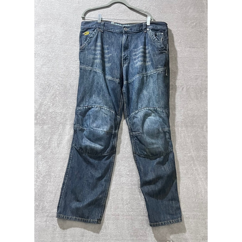 Iron Workers Kevlar Reinforced Motorcycle Jeans Mens 36 Blue Denim Biker Moto‎